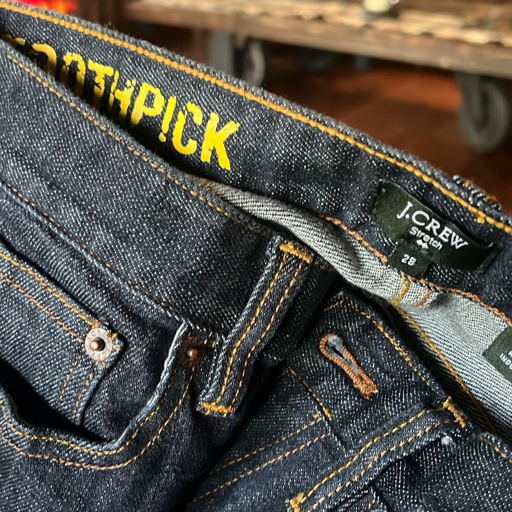 J crew toothpick stretch jeans size 28